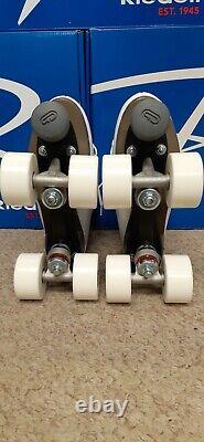 Riedell Leather White Classic Quad Roller Skates Womens Size 5.5 Varsity Wheel