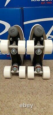 Riedell Leather White Classic Quad Roller Skates Womens Size 9.5 Varsity Wheels