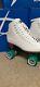 Riedell Leather White Quad Roller Skates Women's Size 6. Energy Outdoor Wheels