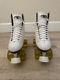 Riedell Model 121 roller skate boots & plates ONLY size 7 1/2 WHEELS REMOVED