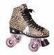 Riedell Moxi Ivy Leopard with Pink Women's Indoor Outdoor Roller Skates Size 8 NIB