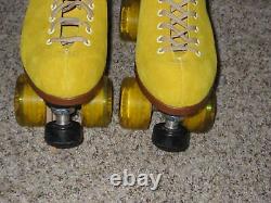 Riedell Moxi Lolly Pineapple Yellow SIZE 10 MEDIUM Quad Suede Roller Skates USA