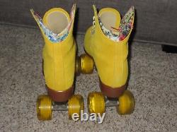 Riedell Moxi Lolly Pineapple Yellow SIZE 10 MEDIUM Quad Suede Roller Skates USA