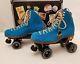 Riedell Moxi Lolly Pool Blue Suede Women's Indoor Outdoor Roller Skates 10 NIB