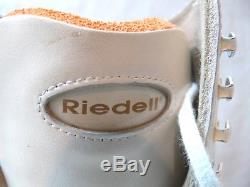 Riedell NEW Lined Tongue White Leather Boot 220 Figure Roller Skates Womens 8