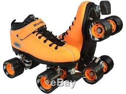 Riedell Orange Neon Dart Quad Roller Derby Skates Size 2
