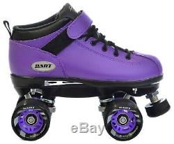 Riedell Purple Dart Quad Roller Derby Speed Skates with 2 Pair of Laces Purp & Blk