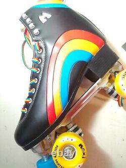 Riedell Quad Outdoor/Asphalt Roller Skates Moxi Rainbow Rider- Size 10 FREE S&H