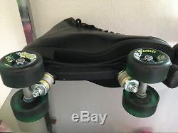 Riedell Quad Roller Skates 120 D Juice (Black) Excellent Condition (Size 12)