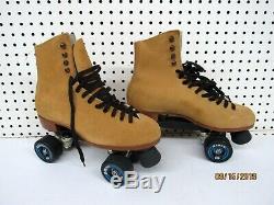 Riedell Quad Roller Skates 135 Mens size 10 Tan (Great Condition)