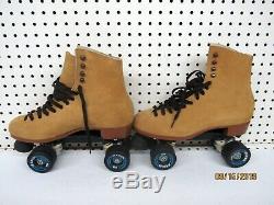 Riedell Quad Roller Skates 135 Mens size 10 Tan (Great Condition)