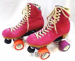 Riedell Quad Roller Skates Moxi Lolly Fuchsia Suede Size 7