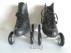 Riedell QuadLine 121 Supreme High cut Leather Roller Skates size 8.5 Black