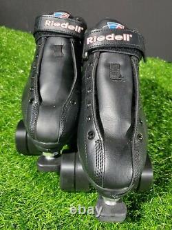 Riedell R3 CAYMAN Roller Derby Speed Skates RADAR Wheels Men Size 8 Black Quad
