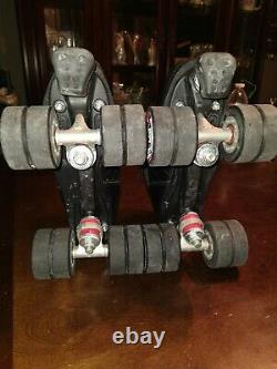 Riedell R3 CAYMAN Roller Derby Speed Skates Size 6 Black Quad Excellent Cond
