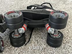 Riedell R3 CAYMAN Roller Derby Speed Skates Size 6 Black With Extra Set Of Wheels