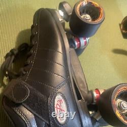 Riedell R3 CAYMAN Roller Derby Speed Skates Size 8 Black with Krypto Rage XT (EUC)