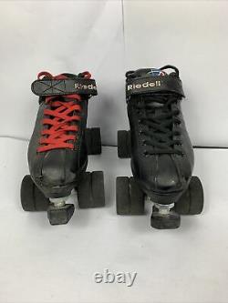 Riedell R3 CAYMAN Roller Derby Speed Skates Sz 7 Womens Black Quad Radar Wheels