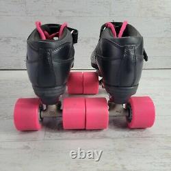 Riedell R3 CAYMAN Roller Derby Speed Skates with Sonar Wheels Size 7 Black Pink