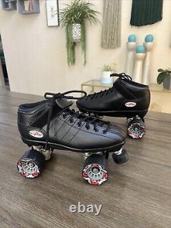 Riedell R3 Cayman Black Quad Roller Derby Speed Skates Size 9