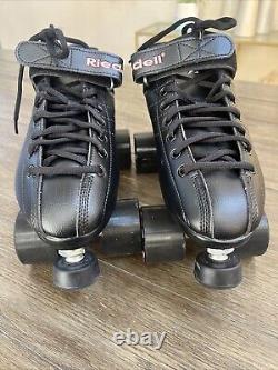 Riedell R3 Cayman Black Quad Roller Derby Speed Skates Size 9