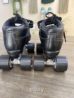 Riedell R3 Cayman Black Quad Roller Derby Speed Skates Size 9