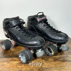 Riedell R3 Cayman Black Roller Skates Adult Size 10 Radar Wheels Derby