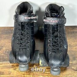 Riedell R3 Cayman Black Roller Skates Adult Size 10 Radar Wheels Derby