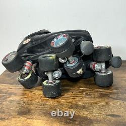 Riedell R3 Cayman Black Roller Skates Adult Size 10 Radar Wheels Derby