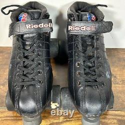 Riedell R3 Cayman Black Roller Skates Adult Size 10 Radar Wheels Derby