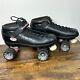 Riedell R3 Cayman Black Roller Skates Adult Size 12 Radar Wheels Derby