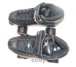 Riedell R3 Cayman Mens Quad Skates Sonar Wheels Black Roller Skates Derby Size 7