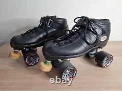 Riedell R3 Cayman Mens US 10 Quad Skates Sonar Wheels Black Roller Skates Derby