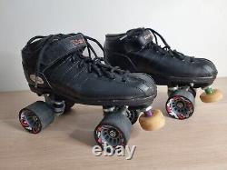 Riedell R3 Cayman Mens US 10 Quad Skates Sonar Wheels Black Roller Skates Derby