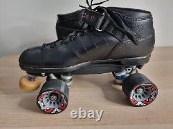 Riedell R3 Cayman Mens US 10 Quad Skates Sonar Wheels Black Roller Skates Derby