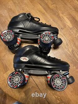 Riedell R3 Cayman Quad Roller Skates Black Mens Size 7 Vintage Preowned