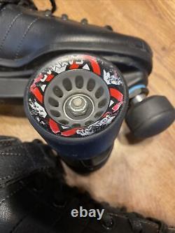 Riedell R3 Cayman Quad Roller Skates Black Mens Size 7 Vintage Preowned