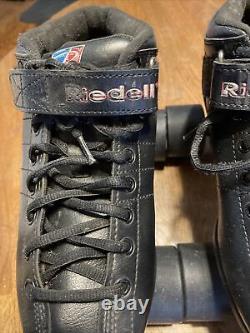 Riedell R3 Cayman Quad Roller Skates Black Mens Size 7 Vintage Preowned