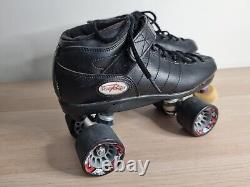 Riedell R3 Cayman Size 10 Quad Skates Sonar Wheels Black Roller Skates Derby