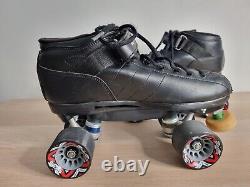 Riedell R3 Cayman Size 10 Quad Skates Sonar Wheels Black Roller Skates Derby
