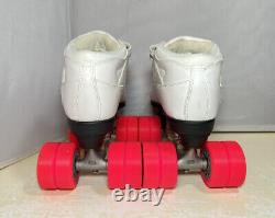 Riedell R3 Cayman White & Pink Roller Skates Radar Cayman Womens Size 7 with Bag