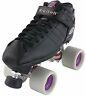 Riedell R3 Derby PLUS Quad Roller Speed Skates with Purple 97A Presto Wide Wheels