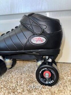 Riedell R3 Outdoor Roller Skate Set BLACK Size 9 With Extra Wheels, Bearings, &
