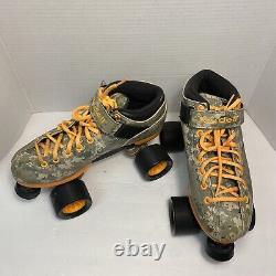 Riedell R3 Size 7 Adult Sonar Cayman 62mm Camouflage Derby Roller Skates Camo