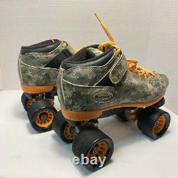 Riedell R3 Size 7 Adult Sonar Cayman 62mm Camouflage Derby Roller Skates Camo