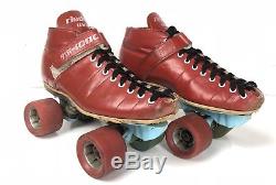 Riedell RS-1000 Red Speed Quad Skates USA Women's 8 Vintage Rollerskates