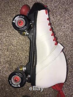 Riedell RS-1000 Red & White Speed Roller Skates M12 W14
