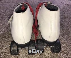 Riedell RS-1000 Red & White Speed Roller Skates Mens 12 Womens 14