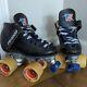 Riedell RS-1000 SZ2 Quad Speed Roller Skates TRAK ATAK 59mm Bones Reds Sure Grip