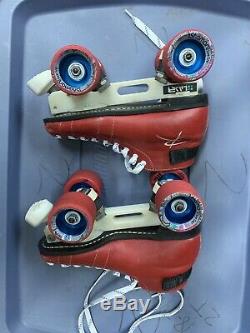 Riedell Red 122 Boots Laser Plates Shaman Wheels 6 Ceramic Bearings